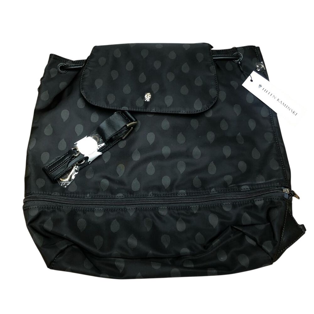 NWT Helen Kaminski Black Giorgia Nylon Convertible Backpack Bag